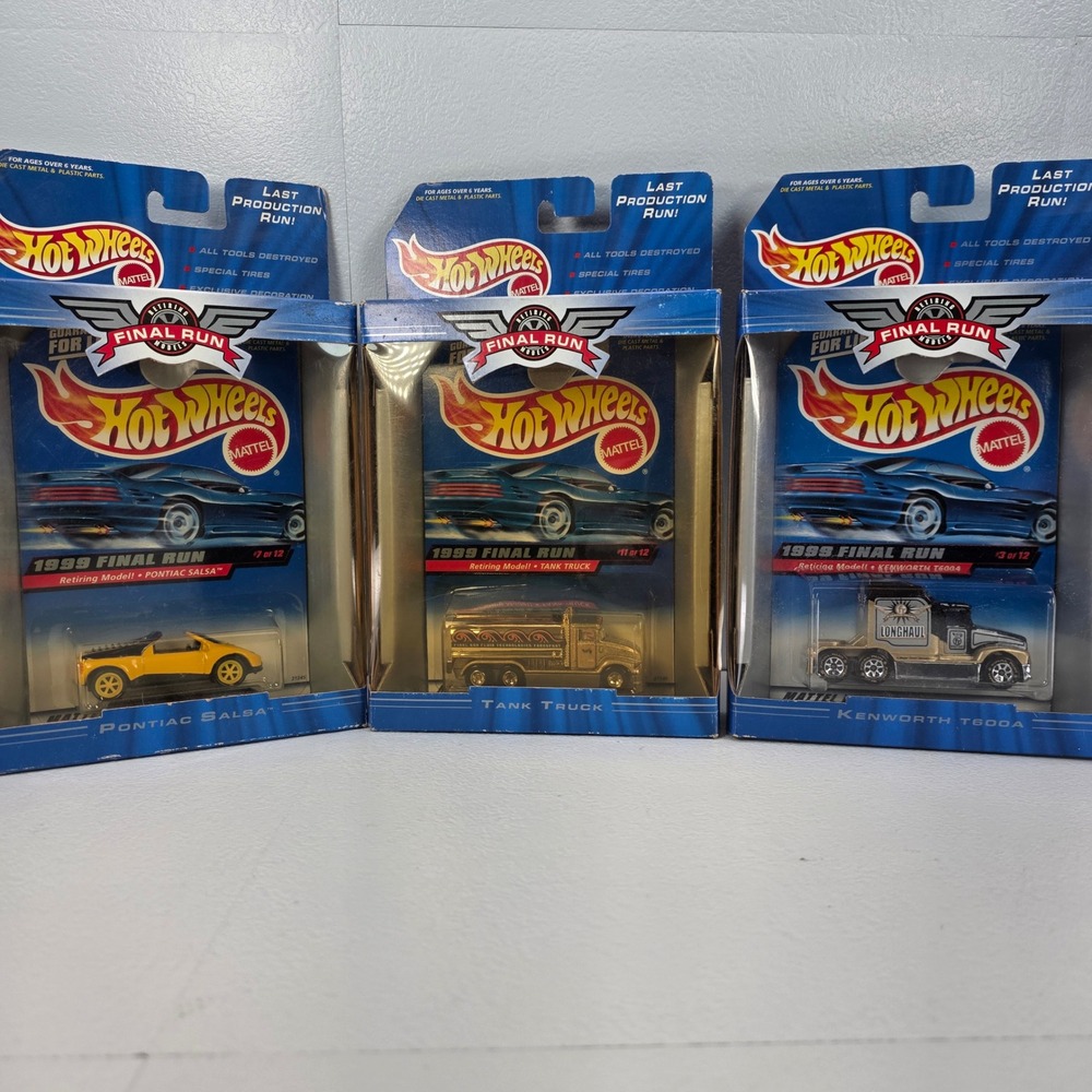 Lot of 3‎ VTG Hot Wheels 1999 Final Run Pontiac Salsa Tank Truck Kenworth T600A